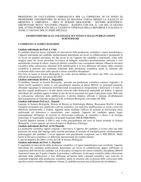 BIO16 - anatomia umana - Università degli Studi di Sassari