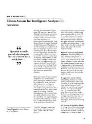 Fifteen Axioms for Intelligence Analysts (Frank Watanabe) - CIA