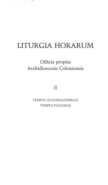 LITURGIA HORARUM - Erzbistum Köln