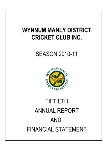 2010-2011 - Wynnum Manly Cricket Club