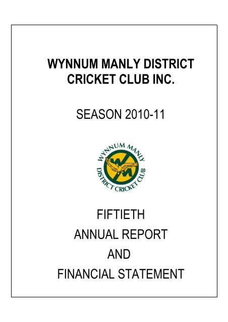 2010-2011 - Wynnum Manly Cricket Club