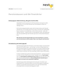 Pensionskassen und die Finanzkrise - Nest Sammelstiftung