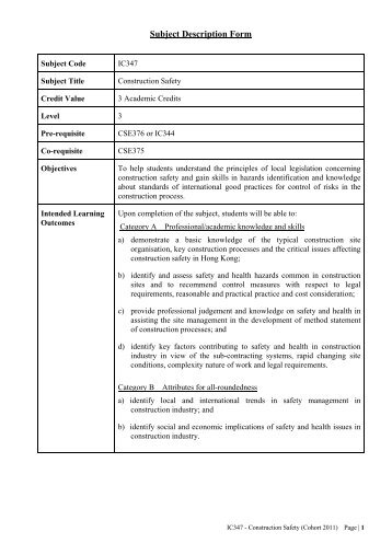 IC347 - Construction Safety