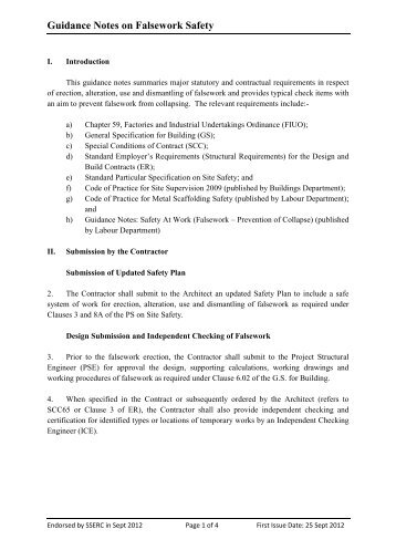 Guidance Notes on Falsework Safety (PDF/1.54MB