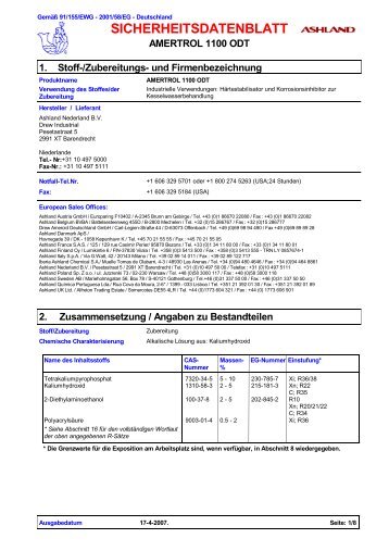 1. SICHERHEITSDATENBLATT AMERTROL 1100 ODT - Roshard