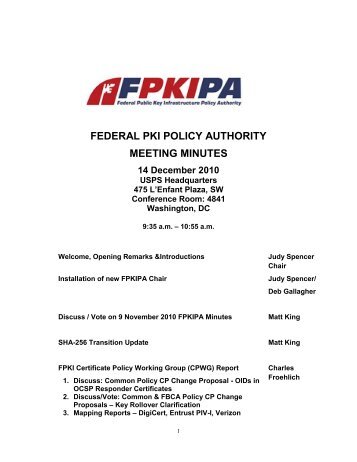 Federal PKI Policy Authority (FPKIPA) - IDManagement.gov