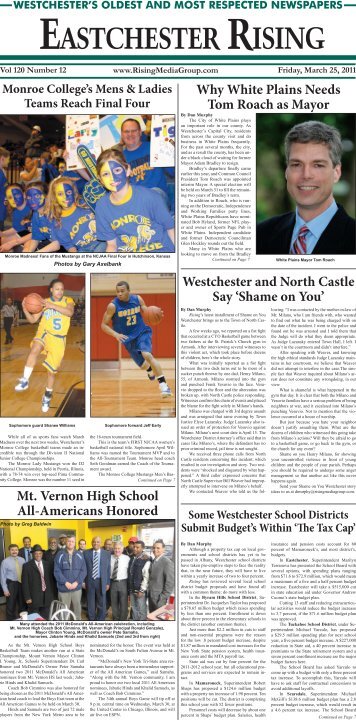 Westchester and North Castle Say 'Shame on You' - Rising Media ...