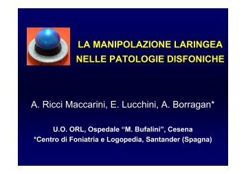 LA MANIPOLAZIONE LARINGEA NELLE PATOLOGIE DISFONICHE ...