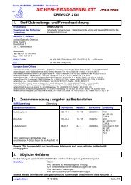 SICHERHEITSDATENBLATT DREWCOR 2135 Stoff ... - Roshard