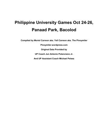 Phil Uni Games 2012 full results - Pinoy Athletics