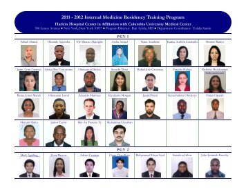 2011 - 2012 PICTURE ROSTER - Columbia University Medical Center