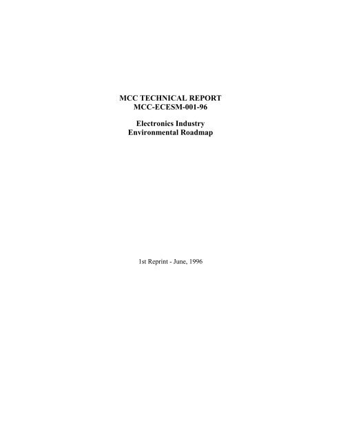 1996 Electronics Industry Environmental Roadmap - Civil and ...