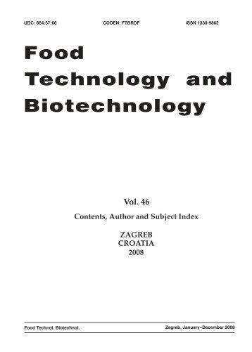 Food Technology and Biotechnology