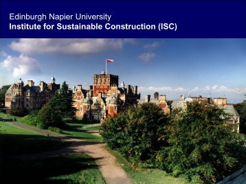 Edinburgh Napier University Institute for Sustainable Construction ...