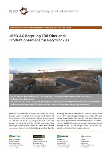 Report RZO - RZO Recycling Züri Oberland