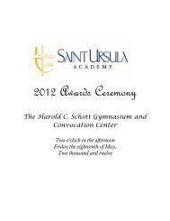 2012 Awards Ceremony - Saint Ursula Academy