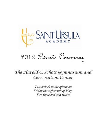 2012 Awards Ceremony - Saint Ursula Academy