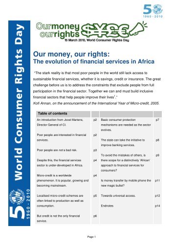 Our money, our rights: - Consumers International