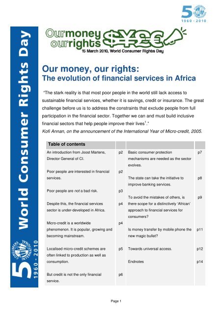 Our money, our rights: - Consumers International