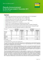 Results Announcement - Boral