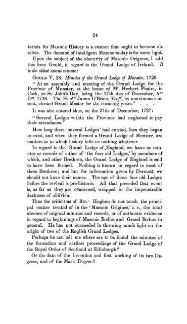 Masonic Origines (1887) - The Masonic Trowel