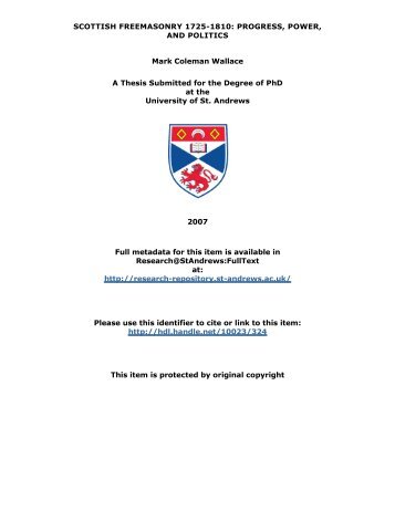 Mark Coleman Wallace PhD Thesis - University of St Andrews
