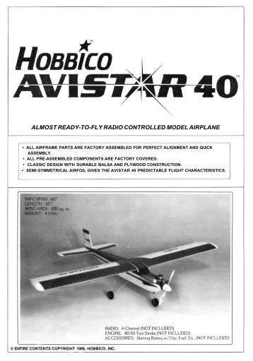 almost ready-to-fly radio controlled model airplane - Hobbico