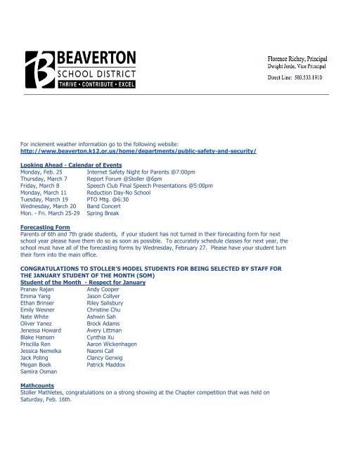 February 22, 2013 - Beaverton School District