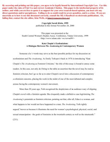 kate chopin feminist writer Online literary criticism collection southern writer, writer of the awakening criticism about kate chopin kate chopin as feminist. kate chopin feminist writer Online literary criticism collection southern writer, writer of the awakening criticism about kate chopin kate chopin as feminist.