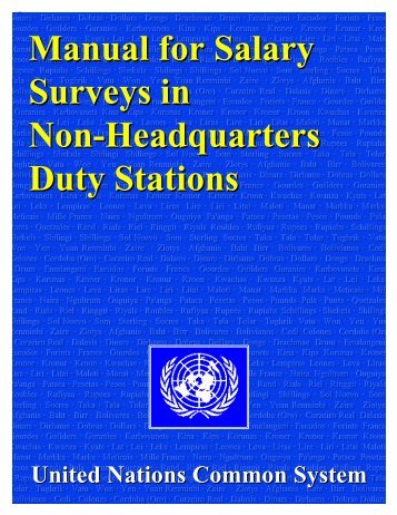 Manual for Salary Surveys in Non-Headquarters Duty Stations