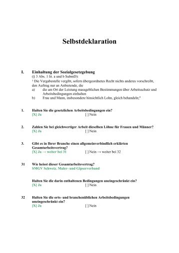 Selbstdeklaration - Kölliker AG, Isolationen, Verputze, Trennwand
