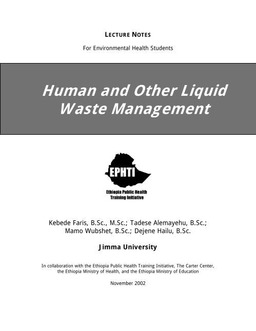 Human and Other Liquid Waste Management - The Carter Center