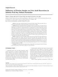 Influence of Purine Intake on Uric Acid Excretion in Infants Fed Soy ...