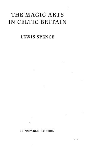 THE MAGIC ARTS IN CELTIC BRITAIN - Index of