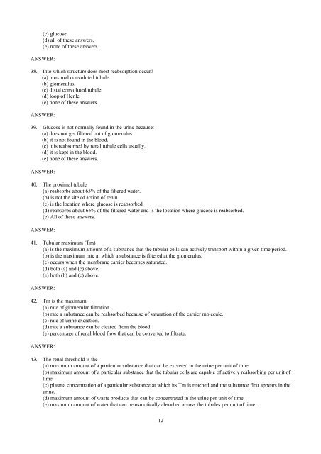 PHYSIOLOGY OF EXCRETORY SYSTEM