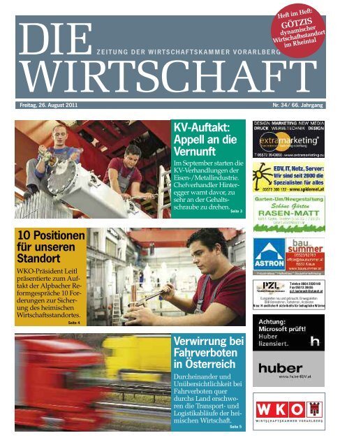 Die Wirtschaft Nr. 34 vom 26. August 2011