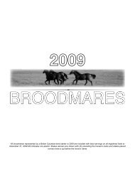 broodmares represented by a British Columbia-bred - Canadian ...