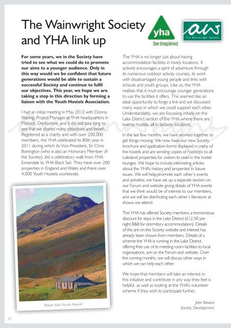 to download a PDF of Footsteps - The Wainwright Society