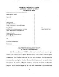 White v. Johnson - Plaintiff's Memorandum of Law ... - Clearinghouse
