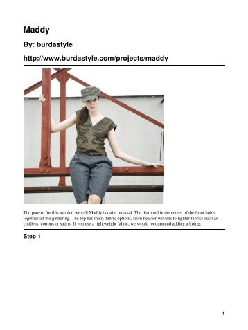 By: burdastyle http://www.burdastyle.com/projects/maddy