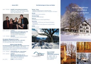 Herbst und Winter 2012/2013 im Haus am Stalten