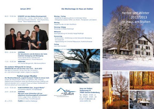 Herbst und Winter 2012/2013 im Haus am Stalten