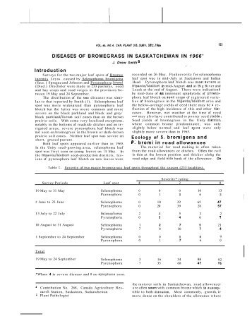 J. DREW SMITH Diseases of bromegrass in Saskatchewan