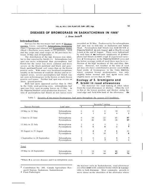 J. DREW SMITH Diseases of bromegrass in Saskatchewan