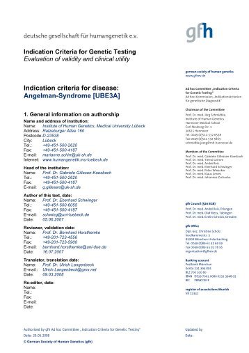 Indication Criteria for Genetic Testing - EuroGentest