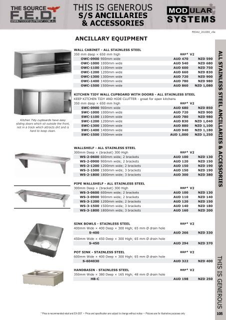 FED Catalogue (8MB) - Arafura Catering Equipment