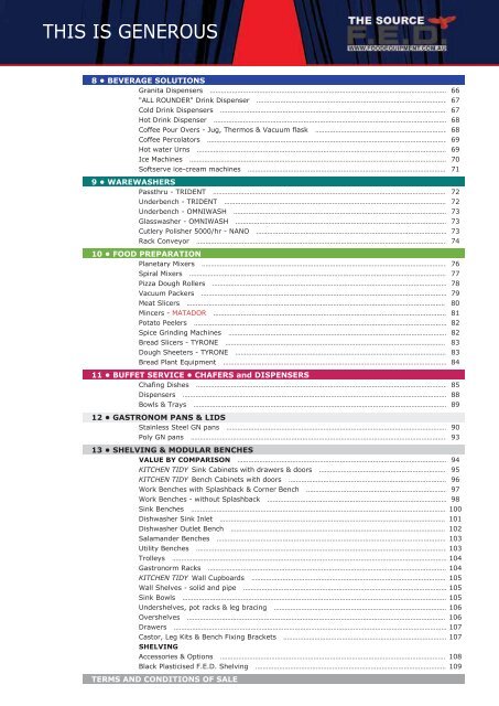 FED Catalogue (8MB) - Arafura Catering Equipment