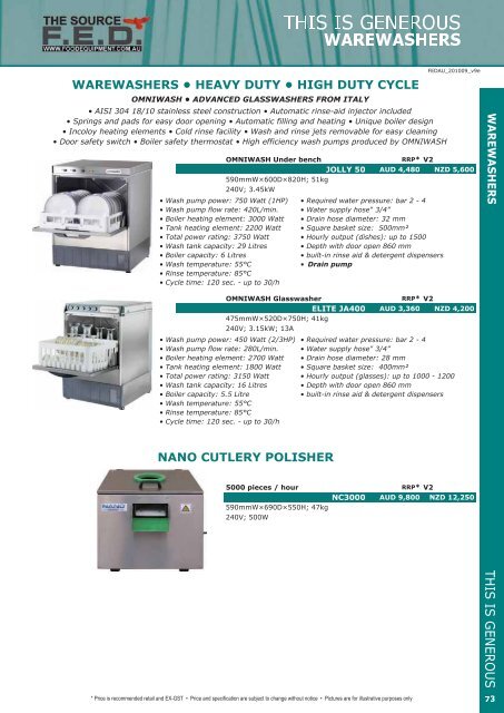 FED Catalogue (8MB) - Arafura Catering Equipment