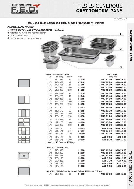 FED Catalogue (8MB) - Arafura Catering Equipment