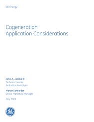Cogeneration Application Considerations - GE Energy